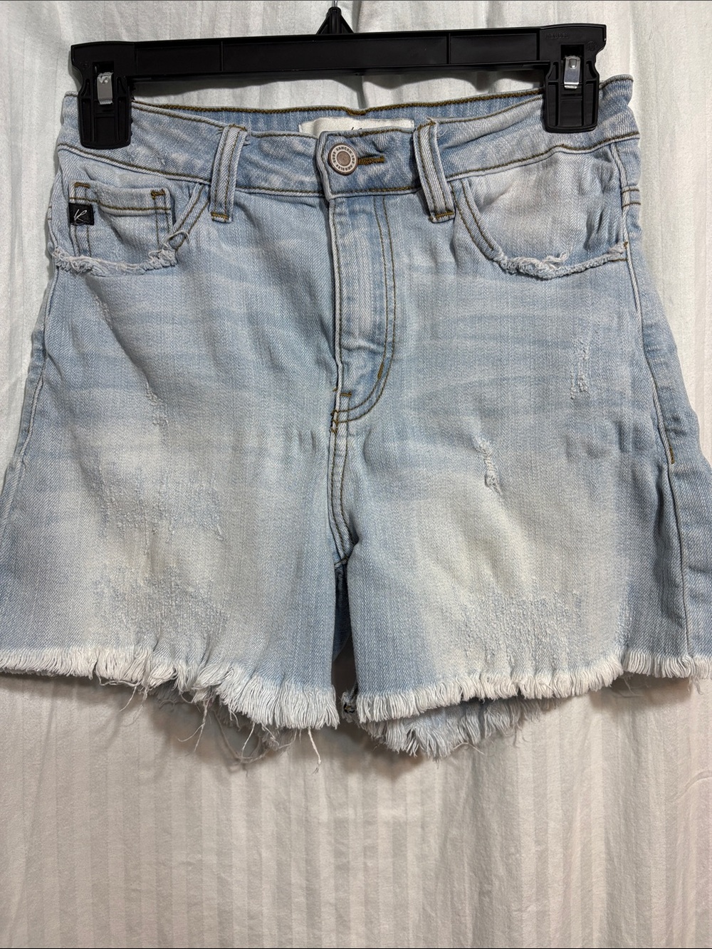 KanCan Light Wash Distressed Denim Shorts